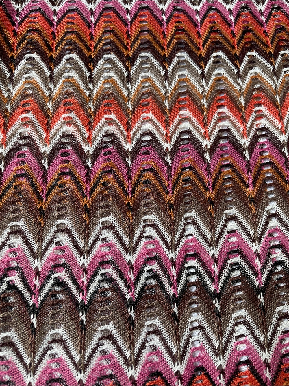 NWT Shade & Shore Chevron Knit swim cover pants.  Pink, Orange, Brown.  Size L - Picture 4 of 5